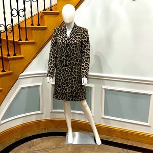 Modern cheetah pea coat,comfortable,feminine,size XS